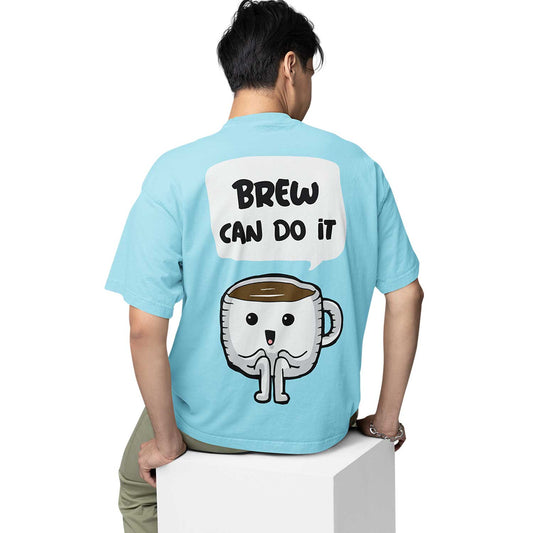 graphic printed oversized t shirt - brew can do it baby blue buy online india the banyan tee tbt men women girls boys unisex 