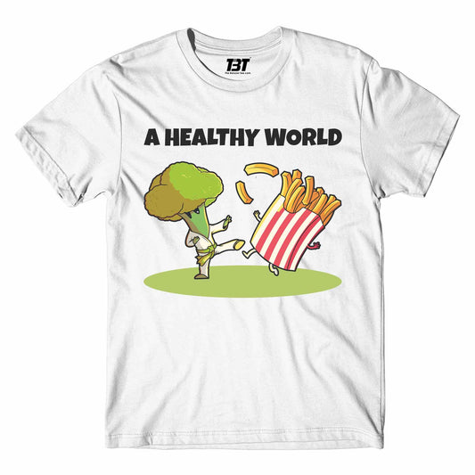 printed a healthy world t-shirt printed graphic stylish buy online india the banyan tee tbt men women girls boys unisex white
