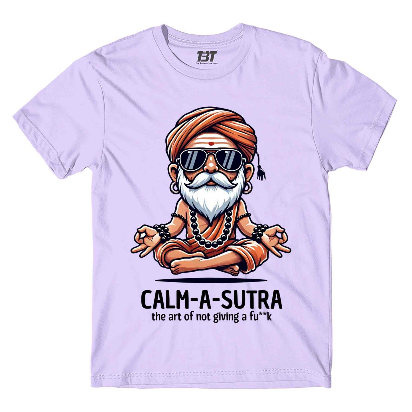 printed calm a sutra t-shirt printed graphic stylish buy online india the banyan tee tbt men women girls boys unisex lavender