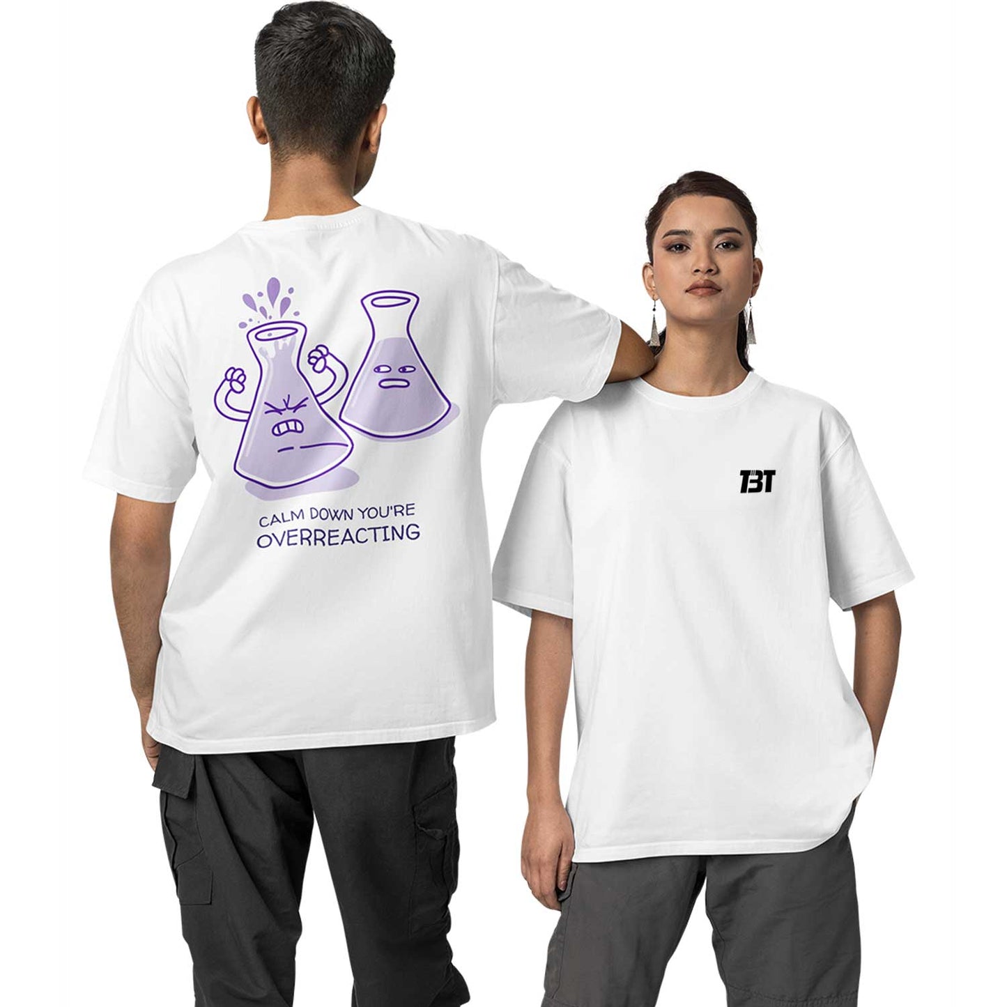 graphic printed oversized t shirt - overreacting white buy online india the banyan tee tbt men women girls boys unisex 
