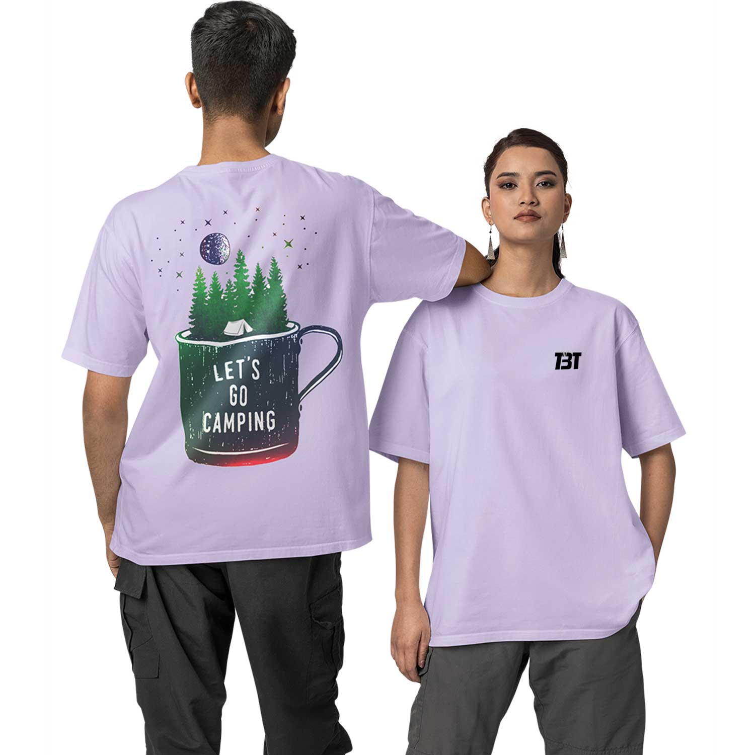 graphic printed oversized t shirt - let's go camping lavender buy online india the banyan tee tbt men women girls boys unisex 