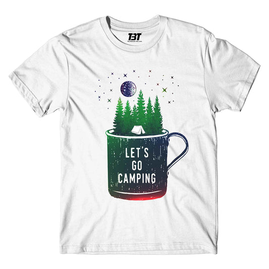 printed let's go camping t-shirt printed graphic stylish buy online india the banyan tee tbt men women girls boys unisex white
