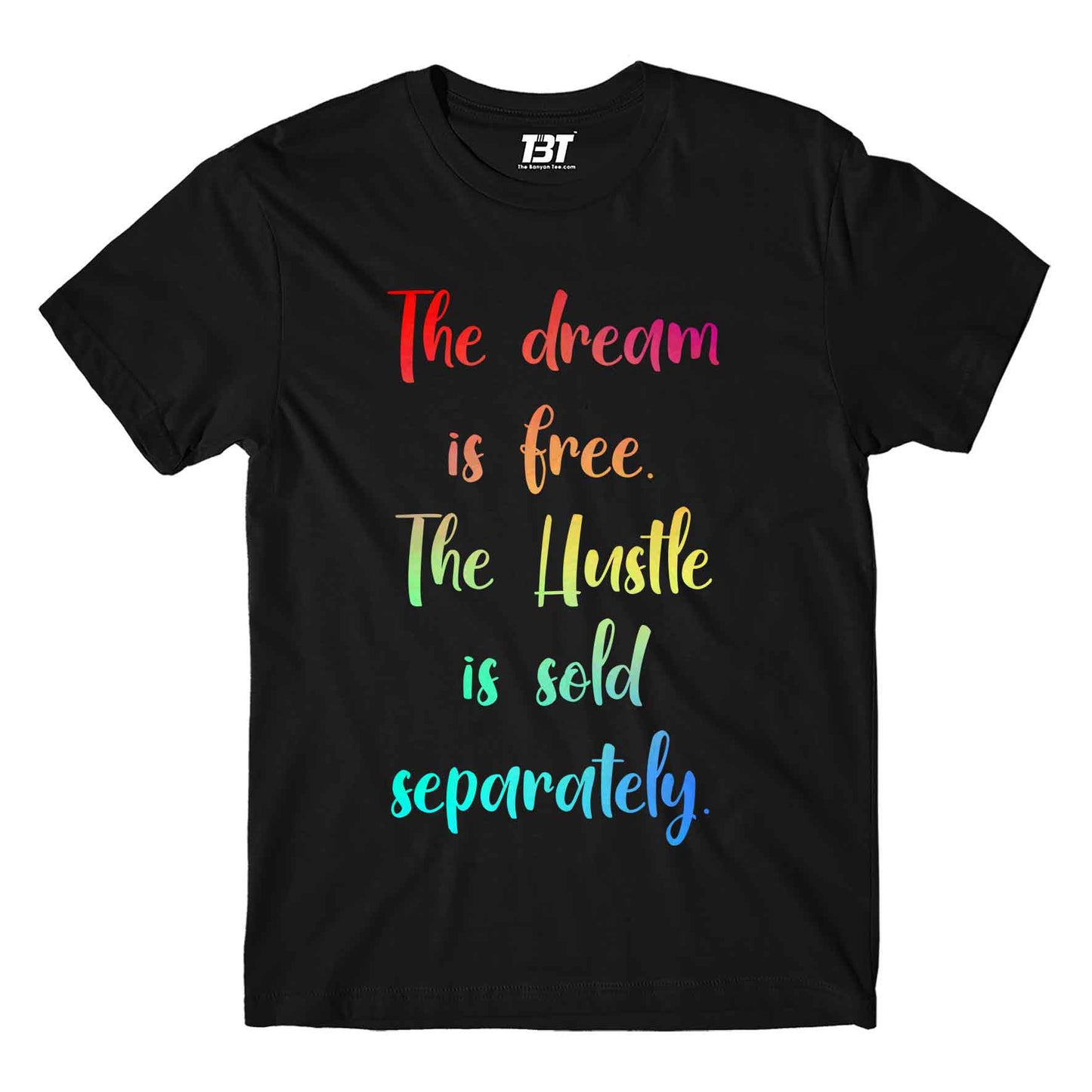 printed hustle is free t-shirt printed graphic stylish buy online india the banyan tee tbt men women girls boys unisex black