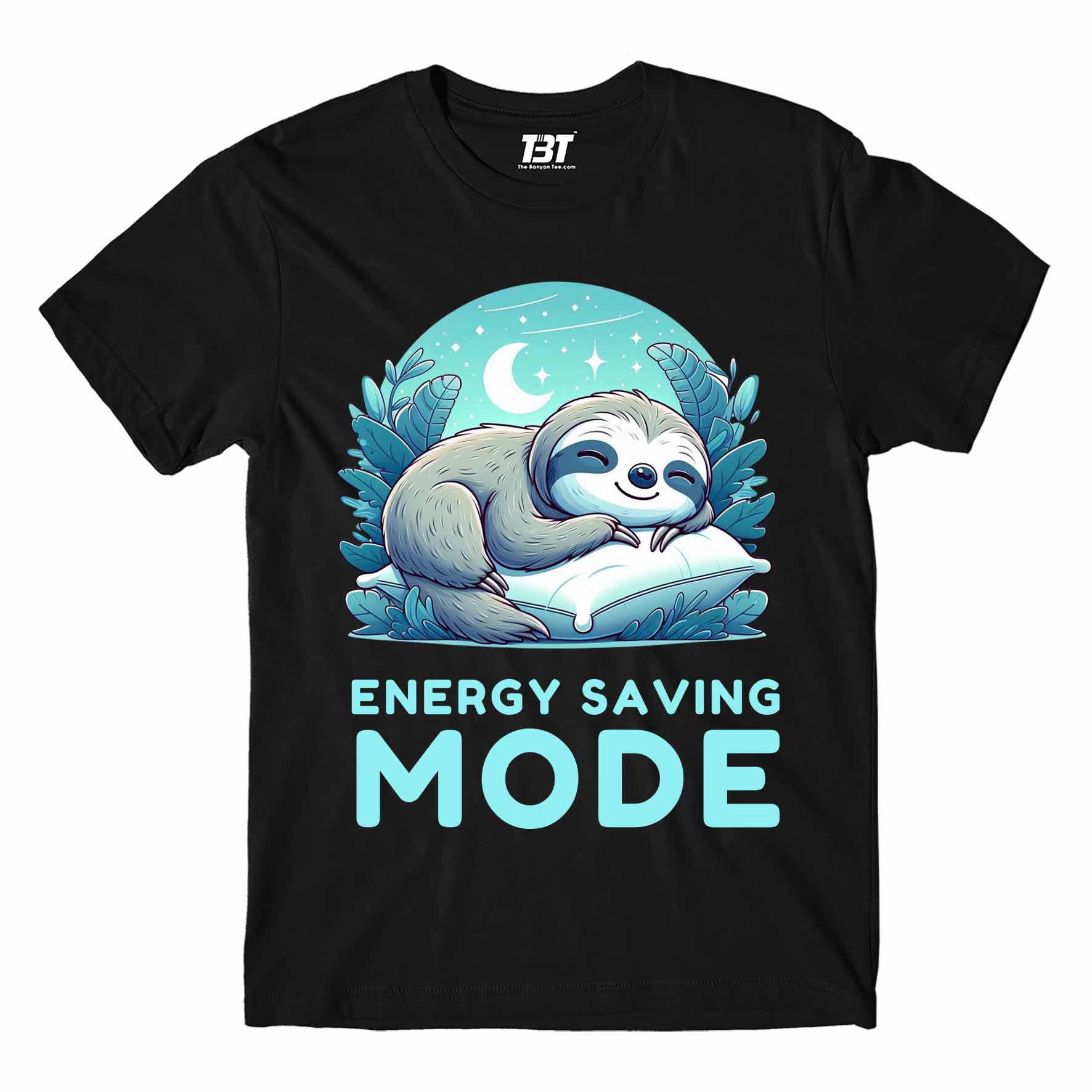printed energy saving mode t-shirt printed graphic stylish buy online india the banyan tee tbt men women girls boys unisex black