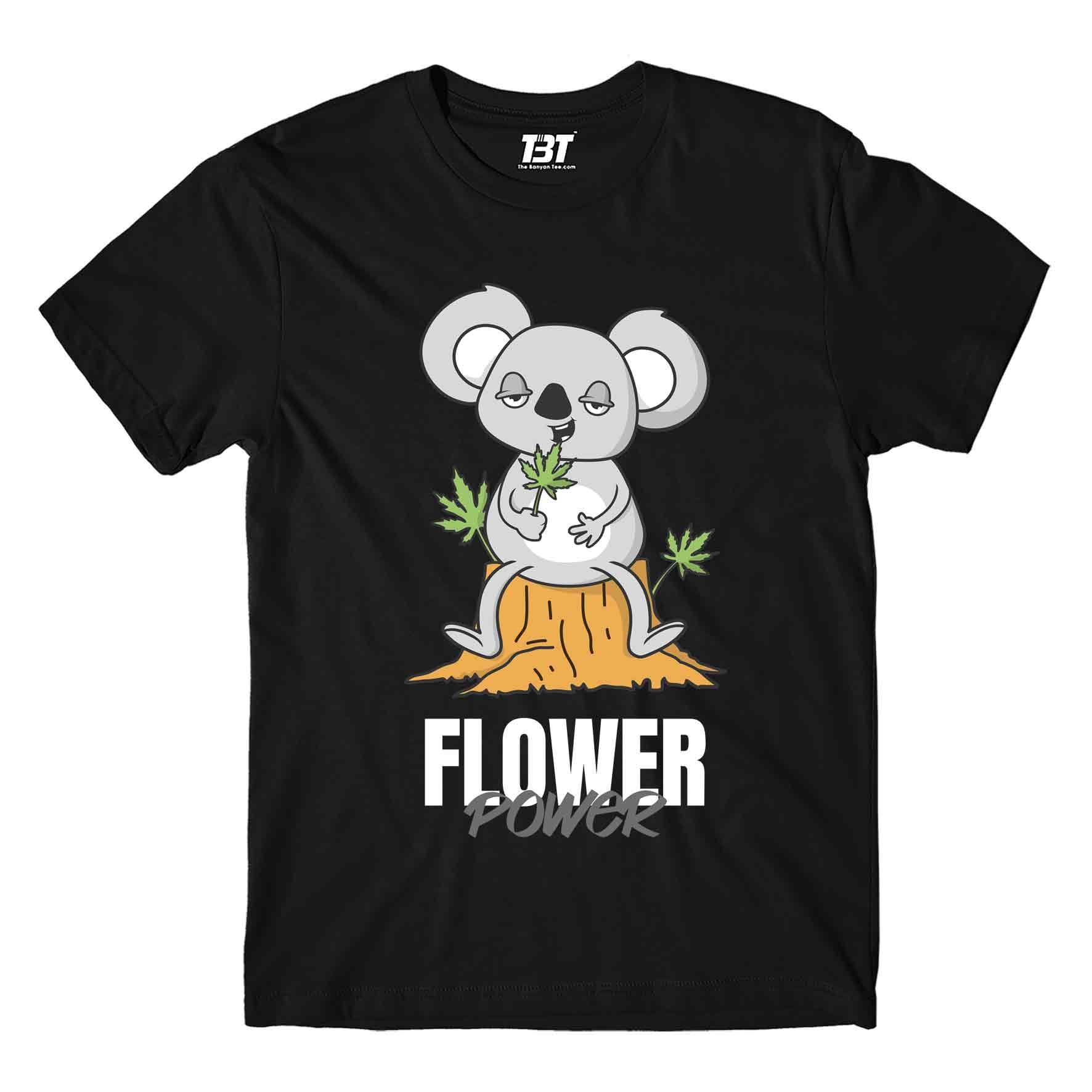 printed flower power t-shirt printed graphic stylish buy online india the banyan tee tbt men women girls boys unisex black