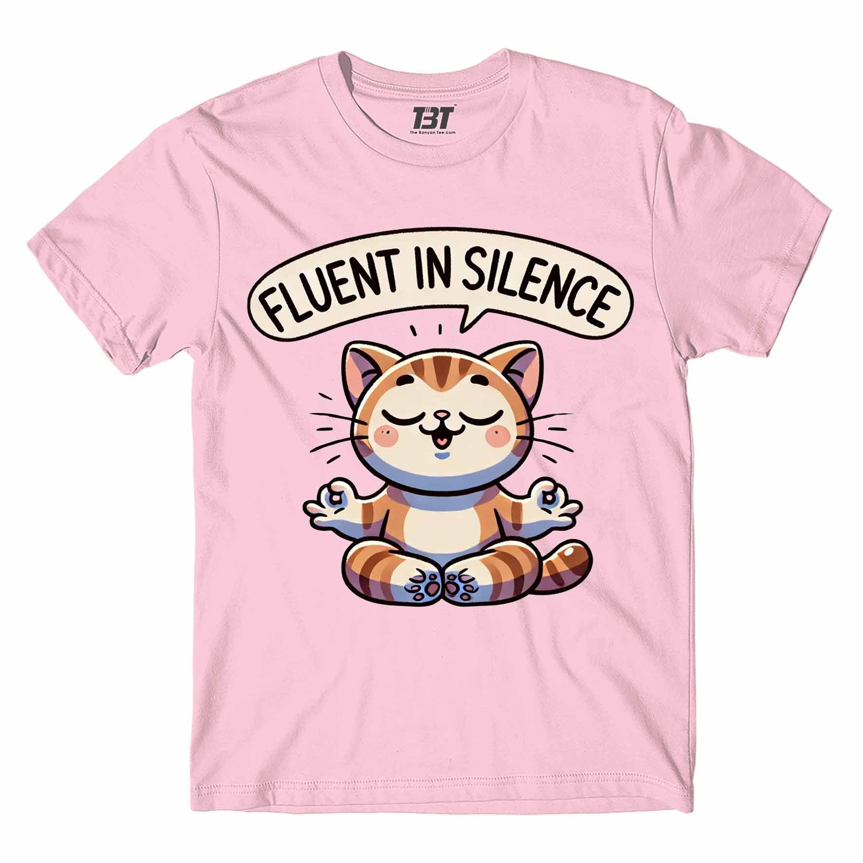 printed fluent in silence t-shirt printed graphic stylish buy online india the banyan tee tbt men women girls boys unisex baby pink