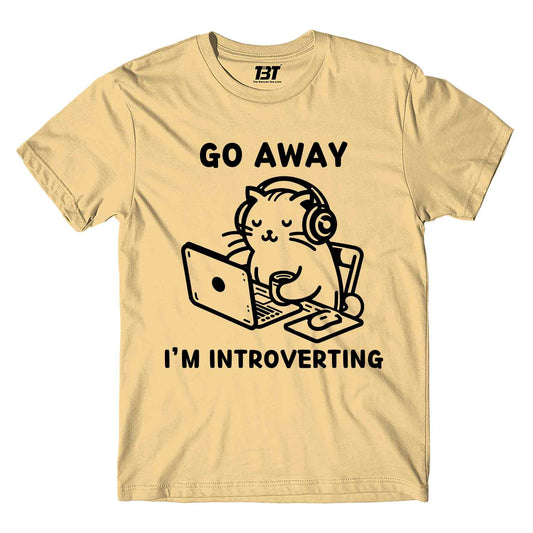 printed introverting t-shirt printed graphic stylish buy online india the banyan tee tbt men women girls boys unisex beige