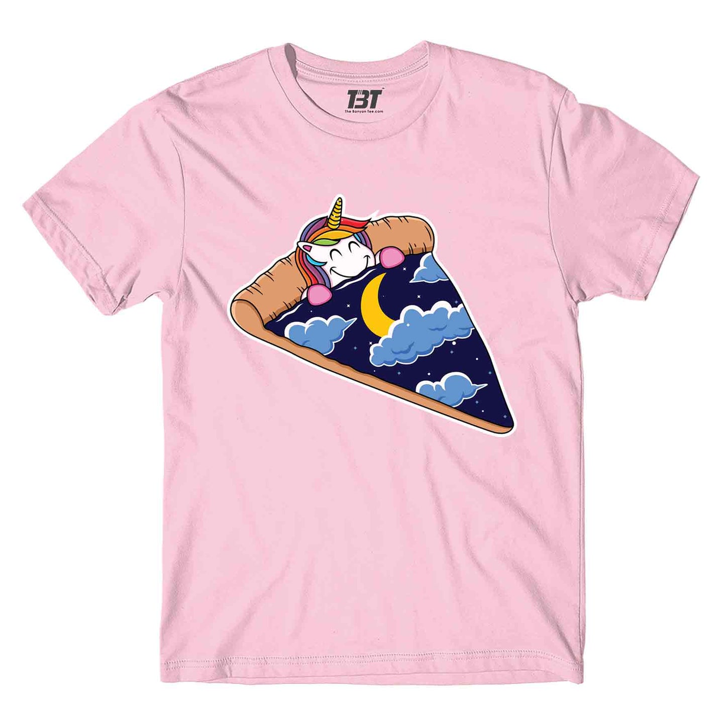 printed unicorn pizza slice t-shirt printed graphic stylish buy online india the banyan tee tbt men women girls boys unisex baby pink
