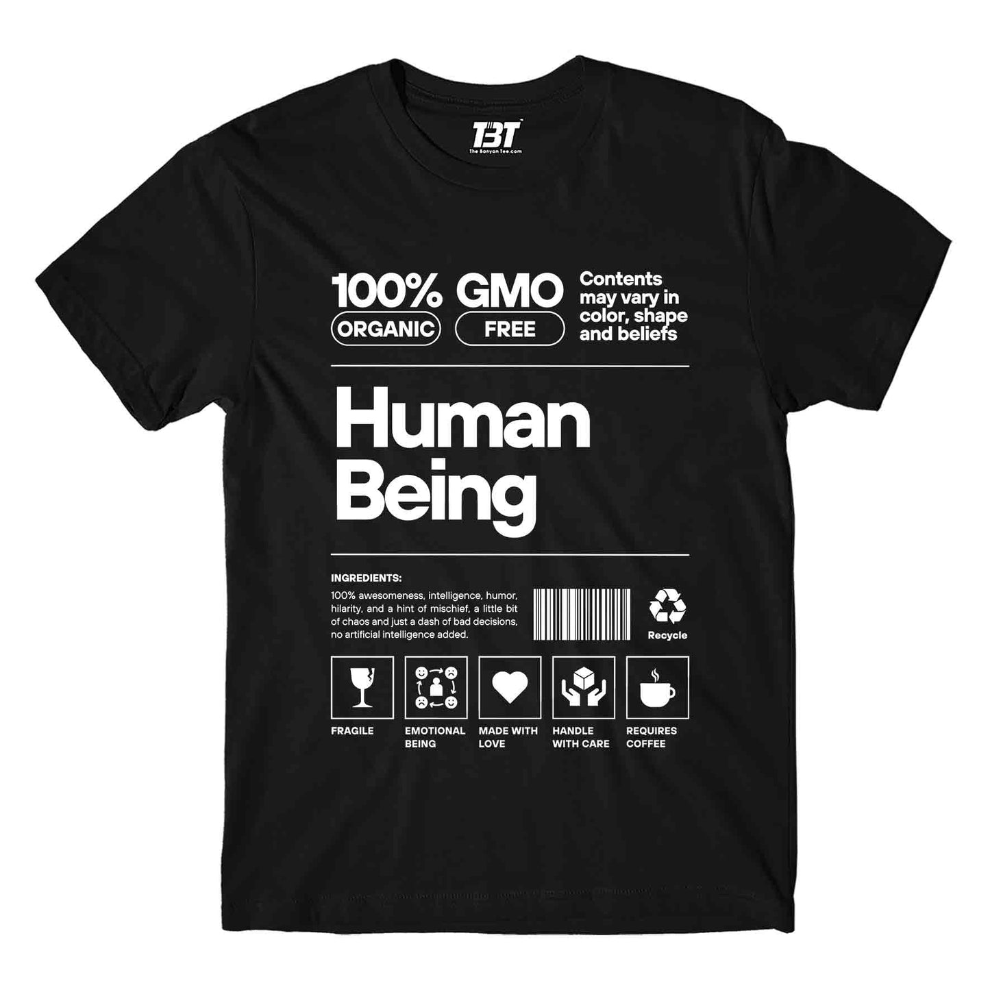 printed human being t-shirt printed graphic stylish buy online india the banyan tee tbt men women girls boys unisex black