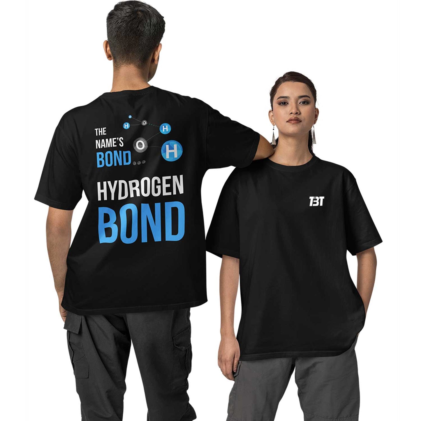 graphic printed oversized t shirt -  hydrogen bond black buy online india the banyan tee tbt men women girls boys unisex 