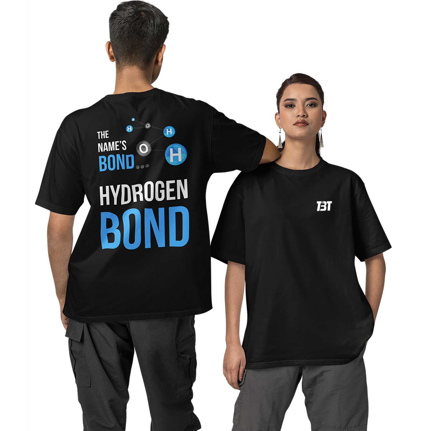 graphic printed oversized t shirt -  hydrogen bond black buy online india the banyan tee tbt men women girls boys unisex 