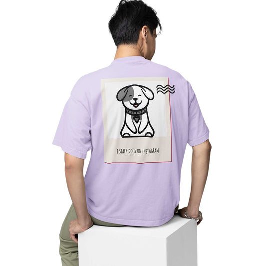 graphic printed oversized t shirt - I stalk dogs lavender buy online india the banyan tee tbt men women girls boys unisex 