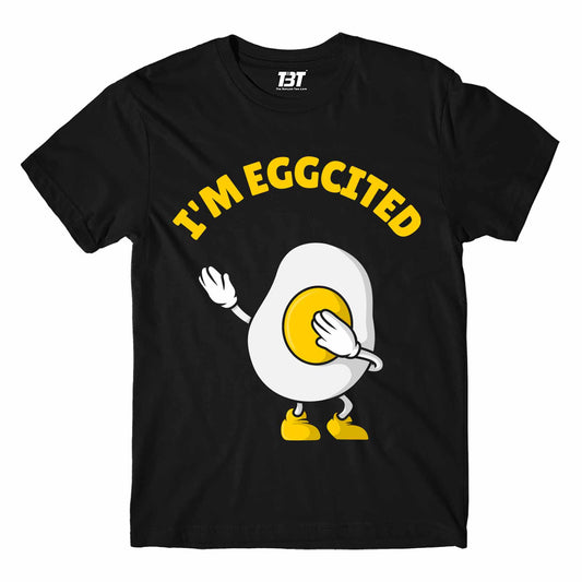 printed eggcited t-shirt printed graphic stylish buy online india the banyan tee tbt men women girls boys unisex black