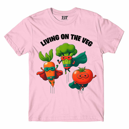 printed living on the veg t-shirt printed graphic stylish buy online india the banyan tee tbt men women girls boys unisex baby pink