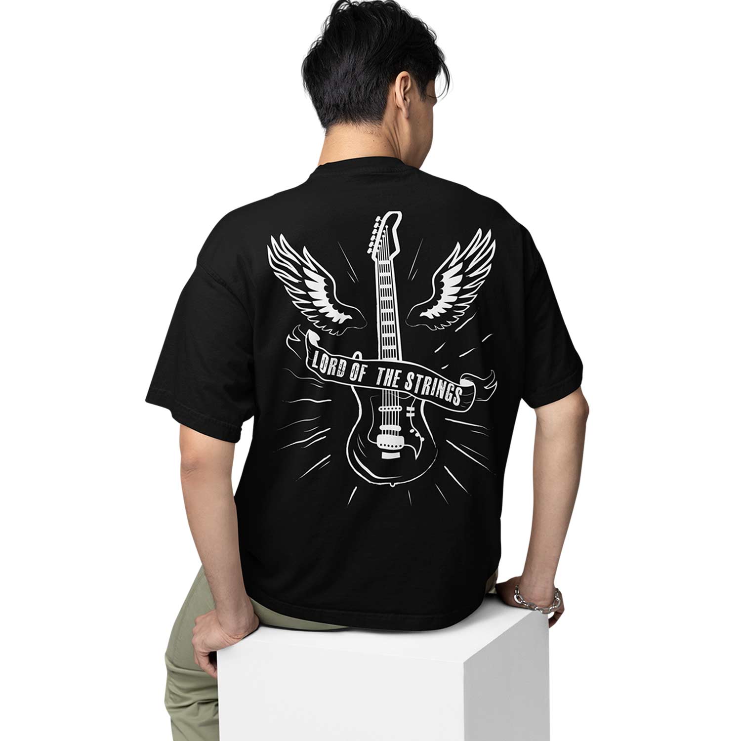 graphic printed oversized t shirt -lord of the strings black buy online india the banyan tee tbt men women girls boys unisex 