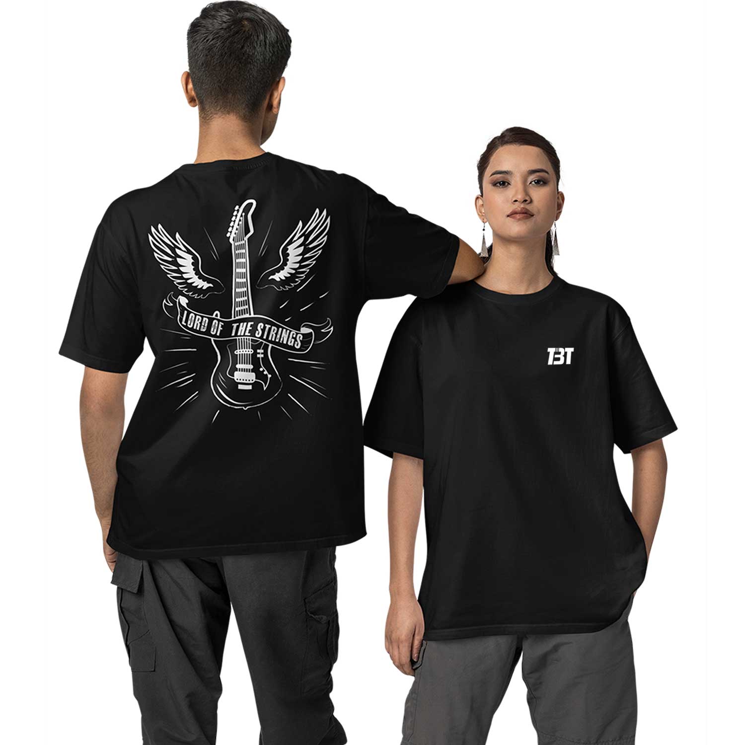 graphic printed oversized t shirt -lord of the strings black buy online india the banyan tee tbt men women girls boys unisex 
