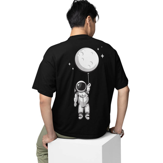 graphic printed oversized t shirt -lord moon balloon black buy online india the banyan tee tbt men women girls boys unisex 