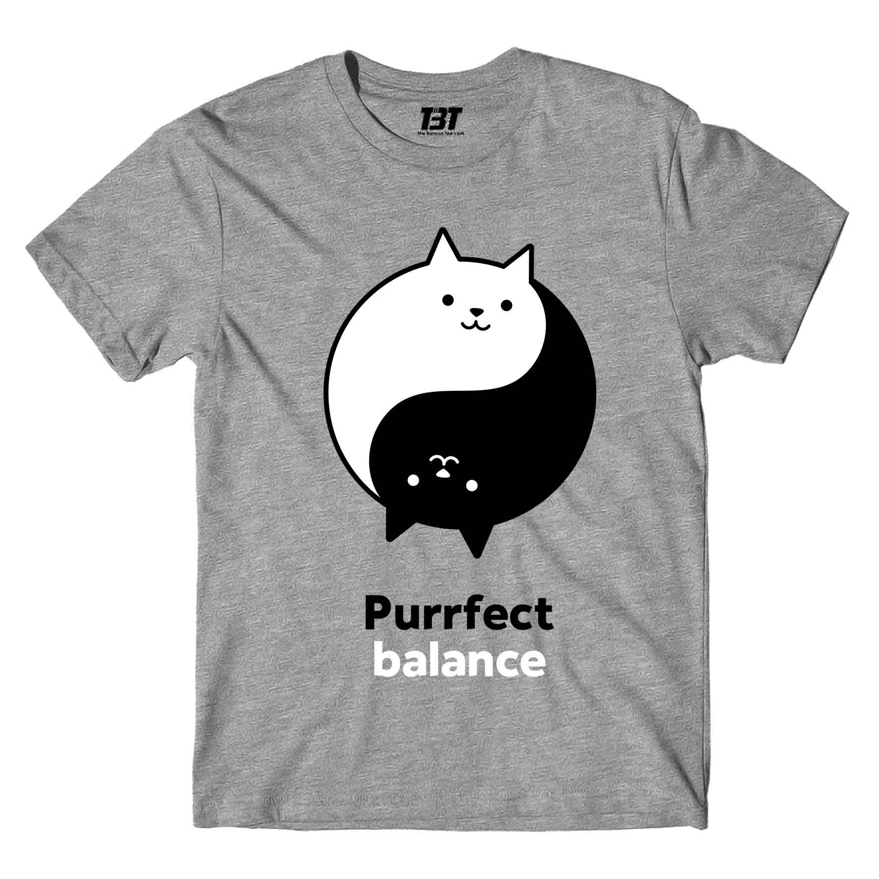 printed purrfect balance t-shirt printed graphic stylish buy online india the banyan tee tbt men women girls boys unisex gray