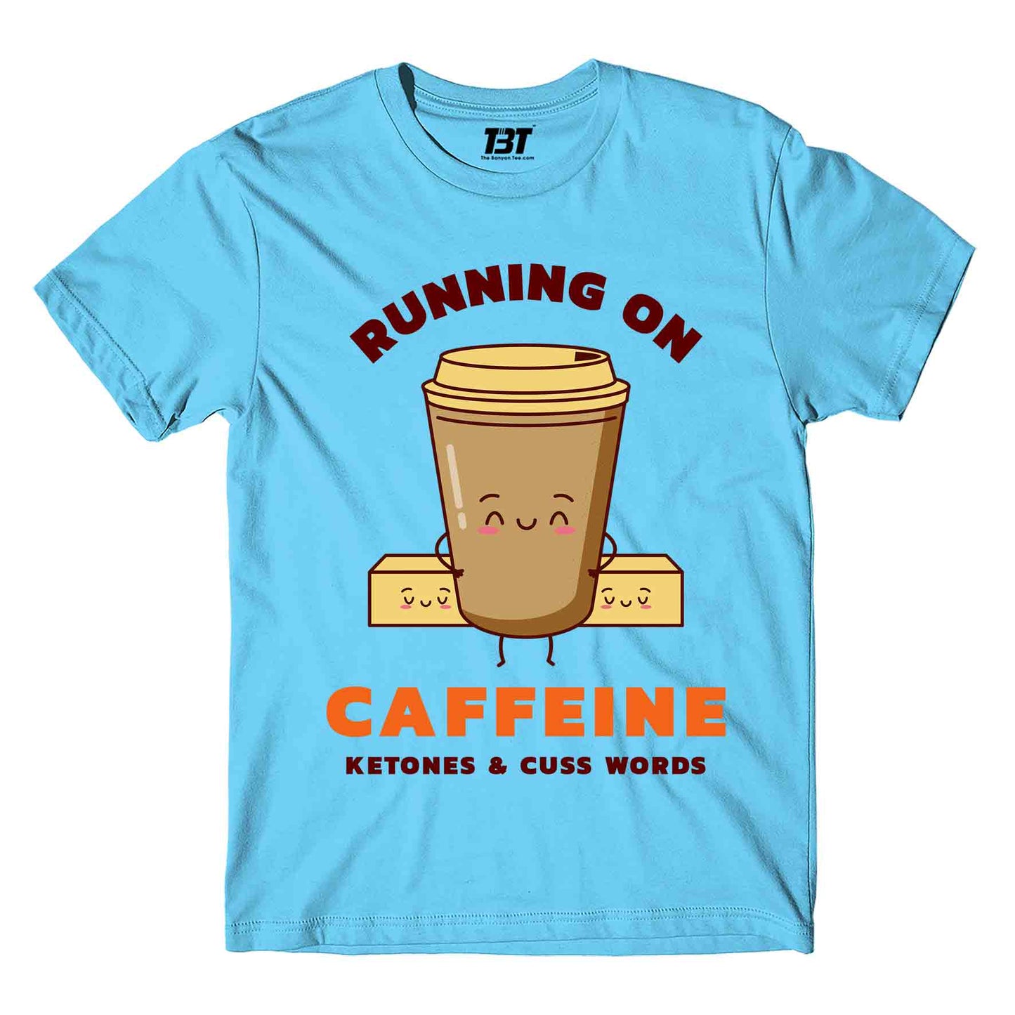 printed caffeine, ketones & cuss words t-shirt printed graphic stylish buy online india the banyan tee tbt men women girls boys unisex turquoise 