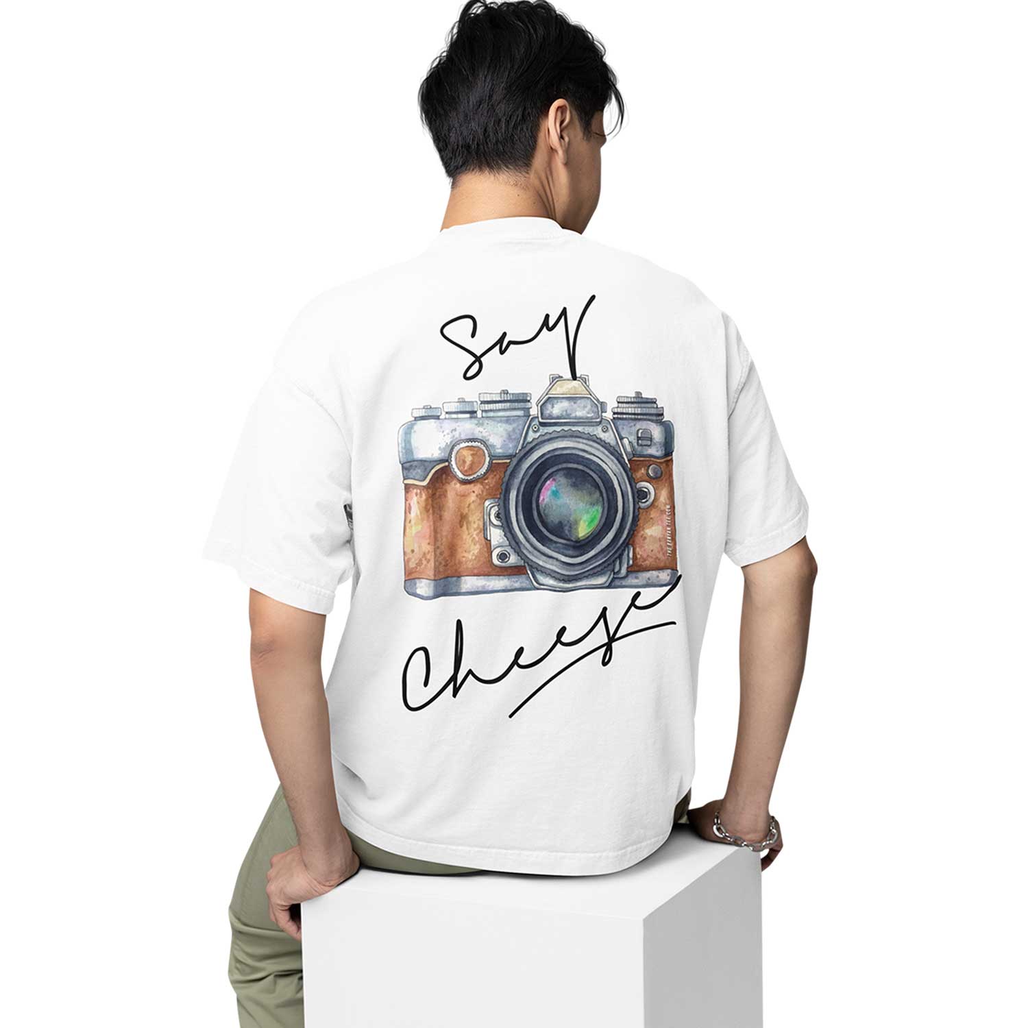 graphic printed oversized t shirt - say cheese white buy online india the banyan tee tbt men women girls boys unisex 