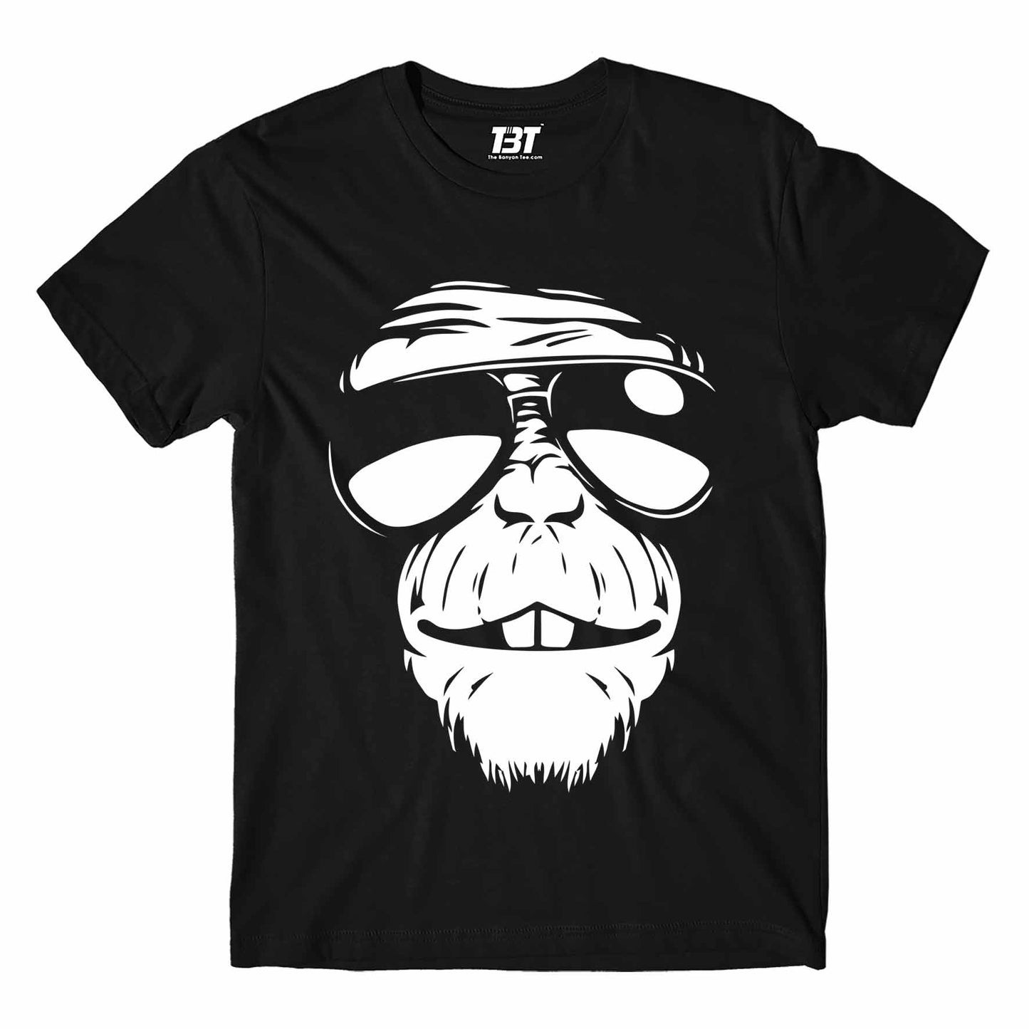 printed chimp t-shirt printed graphic stylish buy online india the banyan tee tbt men women girls boys unisex black