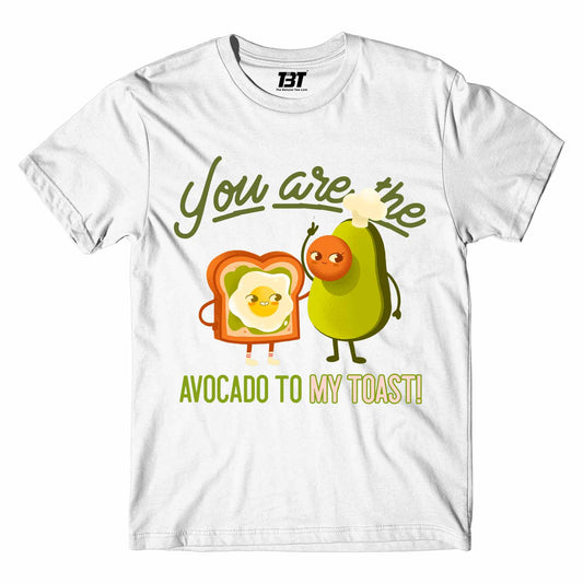 printed avocado to my toast t-shirt printed graphic stylish buy online india the banyan tee tbt men women girls boys unisex white