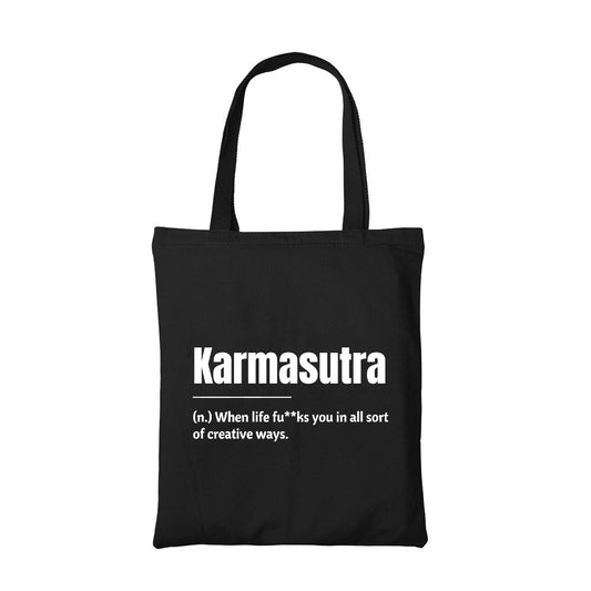 printed karmasutra tote bag cotton printed printed graphic stylish buy online india the banyan tee tbt men women girls boys unisex  