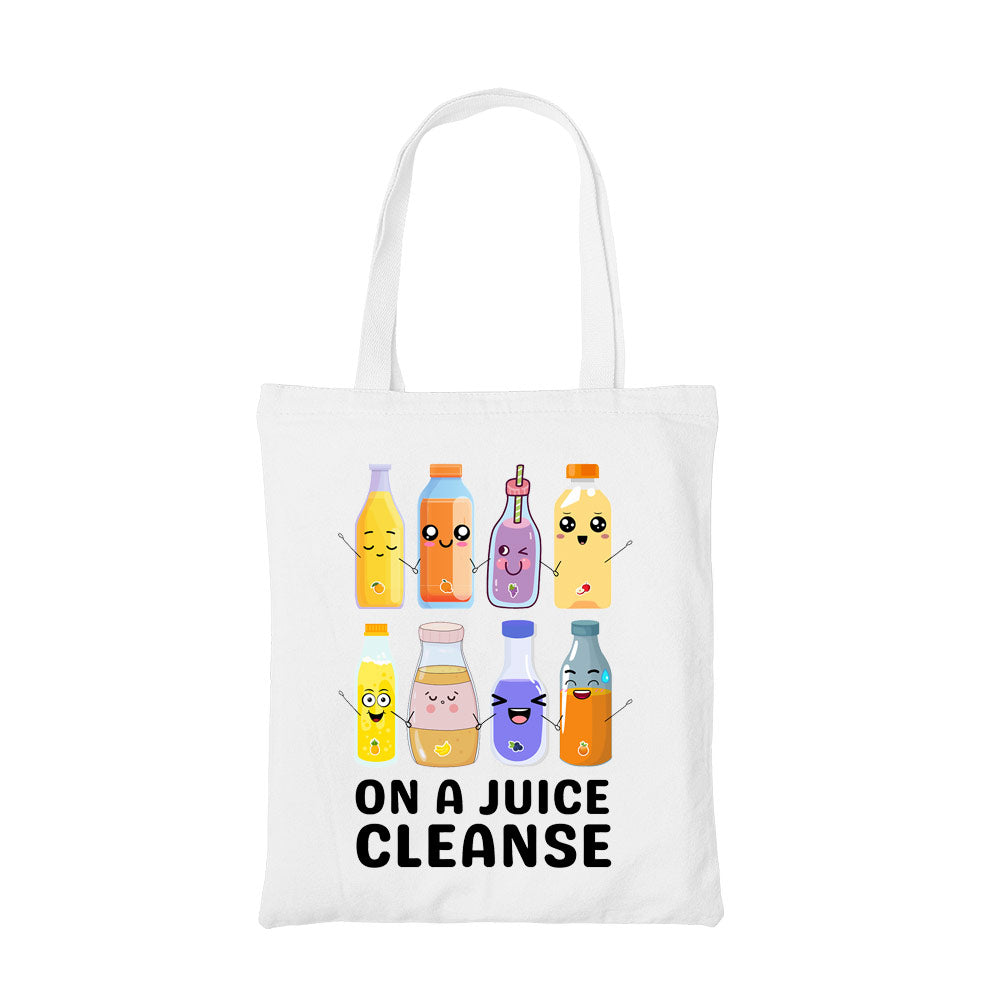 printed on a juice cleanse tote bag cotton printed printed graphic stylish buy online india the banyan tee tbt men women girls boys unisex  