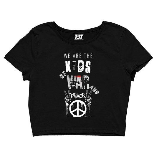 green day kids of war and peace crop top music band buy online india the banyan tee tbt men women girls boys unisex black