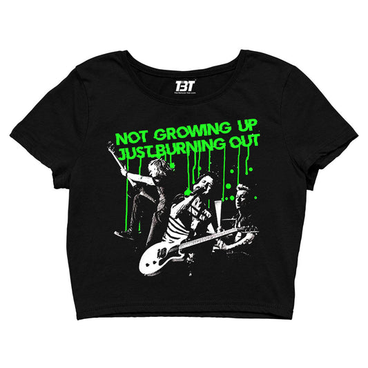 green day burnout crop top music band buy online india the banyan tee tbt men women girls boys unisex black not growing up just burning out