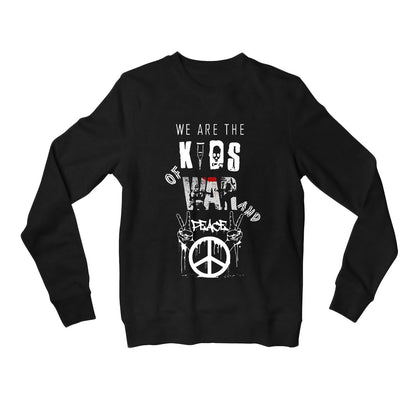 green day kids of war and peace sweatshirt upper winterwear music band buy online india the banyan tee tbt men women girls boys unisex black