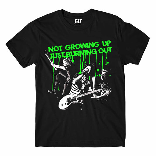 green day burnout t-shirt music band buy online india the banyan tee tbt men women girls boys unisex black not growing up just burning out