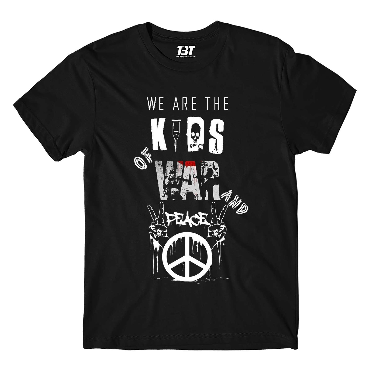 green day kids of war and peace t-shirt music band buy online india the banyan tee tbt men women girls boys unisex black