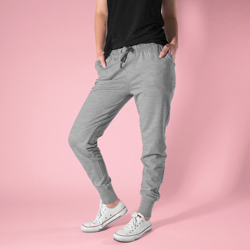 grey melange the banyan tee jogger sweatpant track pant plain solid