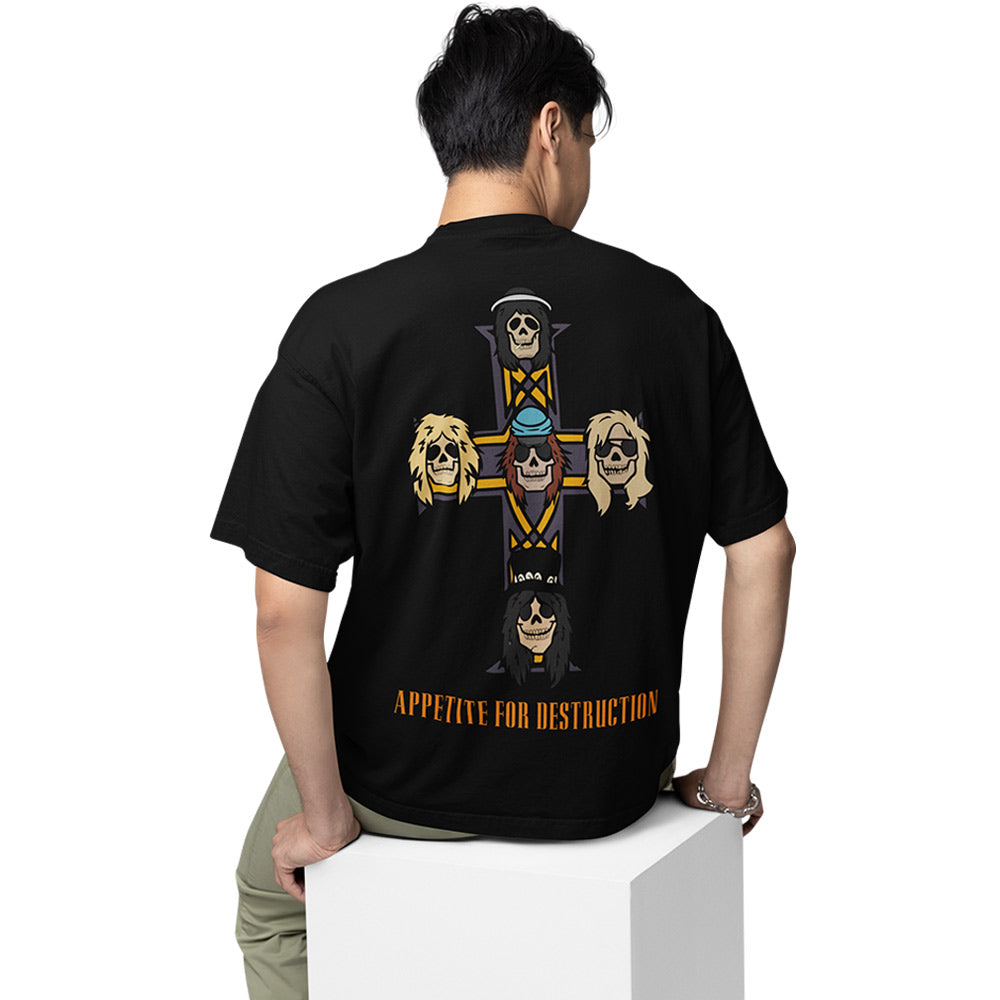guns n' roses oversized t shirt - appetite for destruction music t-shirt black buy online india the banyan tee tbt men women girls boys unisex