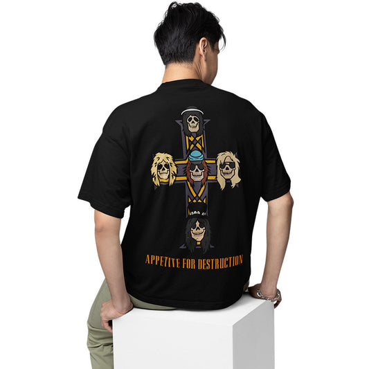 guns n' roses oversized t shirt - appetite for destruction music t-shirt black buy online india the banyan tee tbt men women girls boys unisex