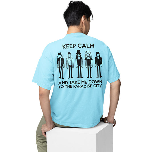 guns n' roses oversized t shirt - keep calm - paradise city music t-shirt baby blue buy online india the banyan tee tbt men women girls boys unisex