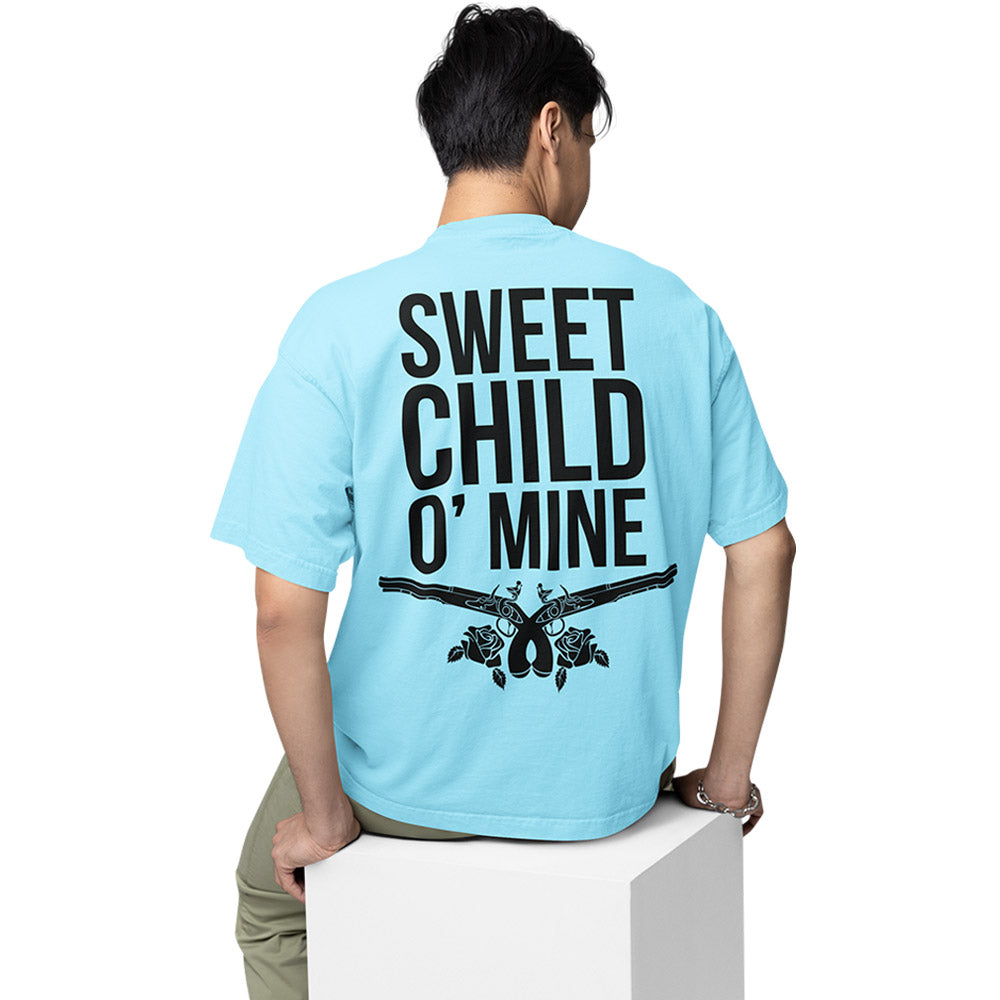 guns n' roses oversized t shirt - sweet child o' mine typography music t-shirt baby blue buy online india the banyan tee tbt men women girls boys unisex