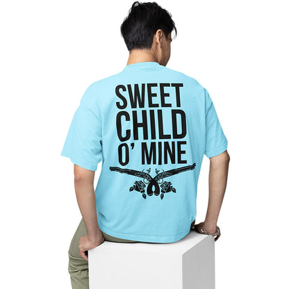 guns n' roses oversized t shirt - sweet child o' mine typography music t-shirt baby blue buy online india the banyan tee tbt men women girls boys unisex
