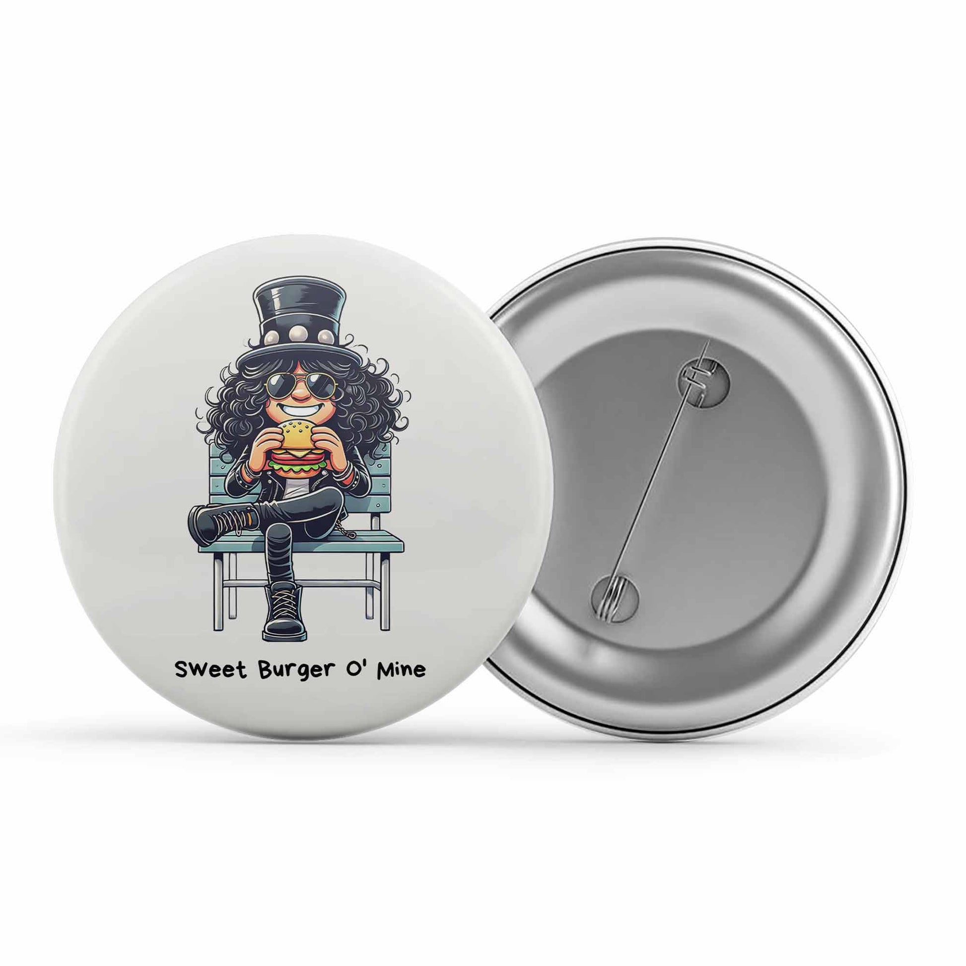 guns n' roses sweet burger o' mine badge pin button music band buy online india the banyan tee tbt men women girls boys unisex