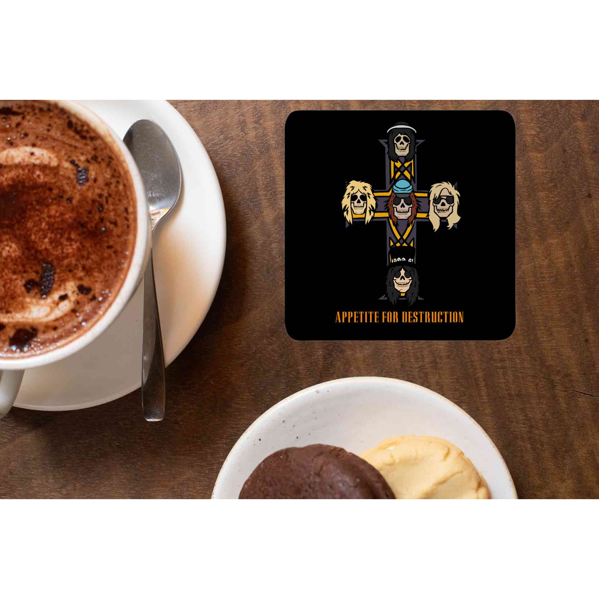 guns n' roses appetite for destruction coasters wooden table cups indian music band buy online india the banyan tee tbt men women girls boys unisex