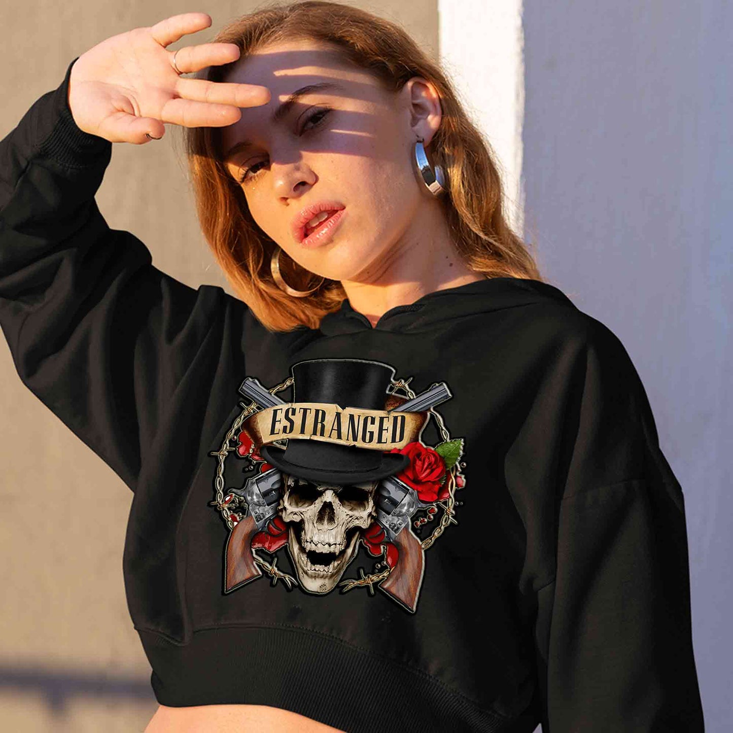 guns n' roses estranged crop hoodie hooded sweatshirt upper winterwear music band buy online india the banyan tee tbt men women girls boys unisex black
