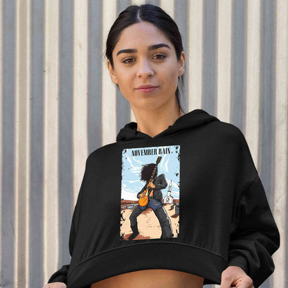guns n' roses november rain crop hoodie hooded sweatshirt upper winterwear music band buy online india the banyan tee tbt men women girls boys unisex black
