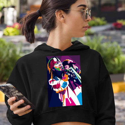 guns n' roses pop art crop hoodie hooded sweatshirt upper winterwear music band buy online india the banyan tee tbt men women girls boys unisex black - axl rose