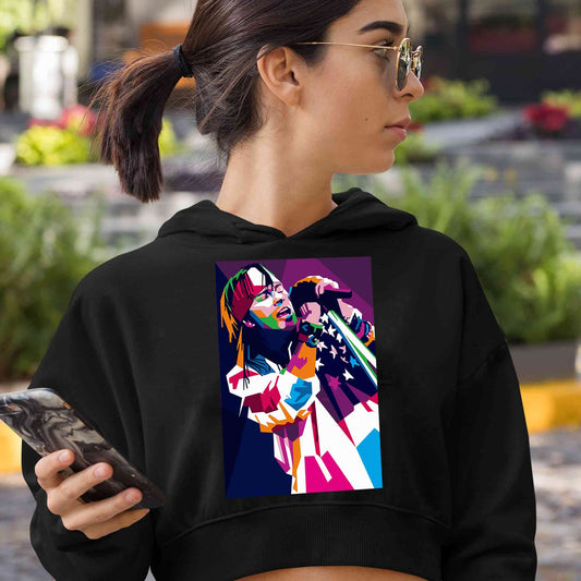 guns n' roses pop art crop hoodie hooded sweatshirt upper winterwear music band buy online india the banyan tee tbt men women girls boys unisex black - axl rose