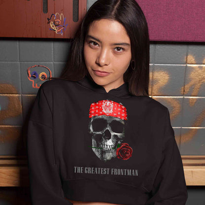 guns n' roses the greatest frontman crop hoodie hooded sweatshirt upper winterwear music band buy online india the banyan tee tbt men women girls boys unisex black - axl rose