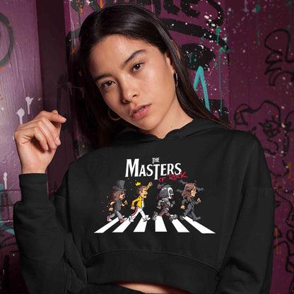guns n' roses the masters of rock crop hoodie hooded sweatshirt upper winterwear music band buy online india the banyan tee tbt men women girls boys unisex black
