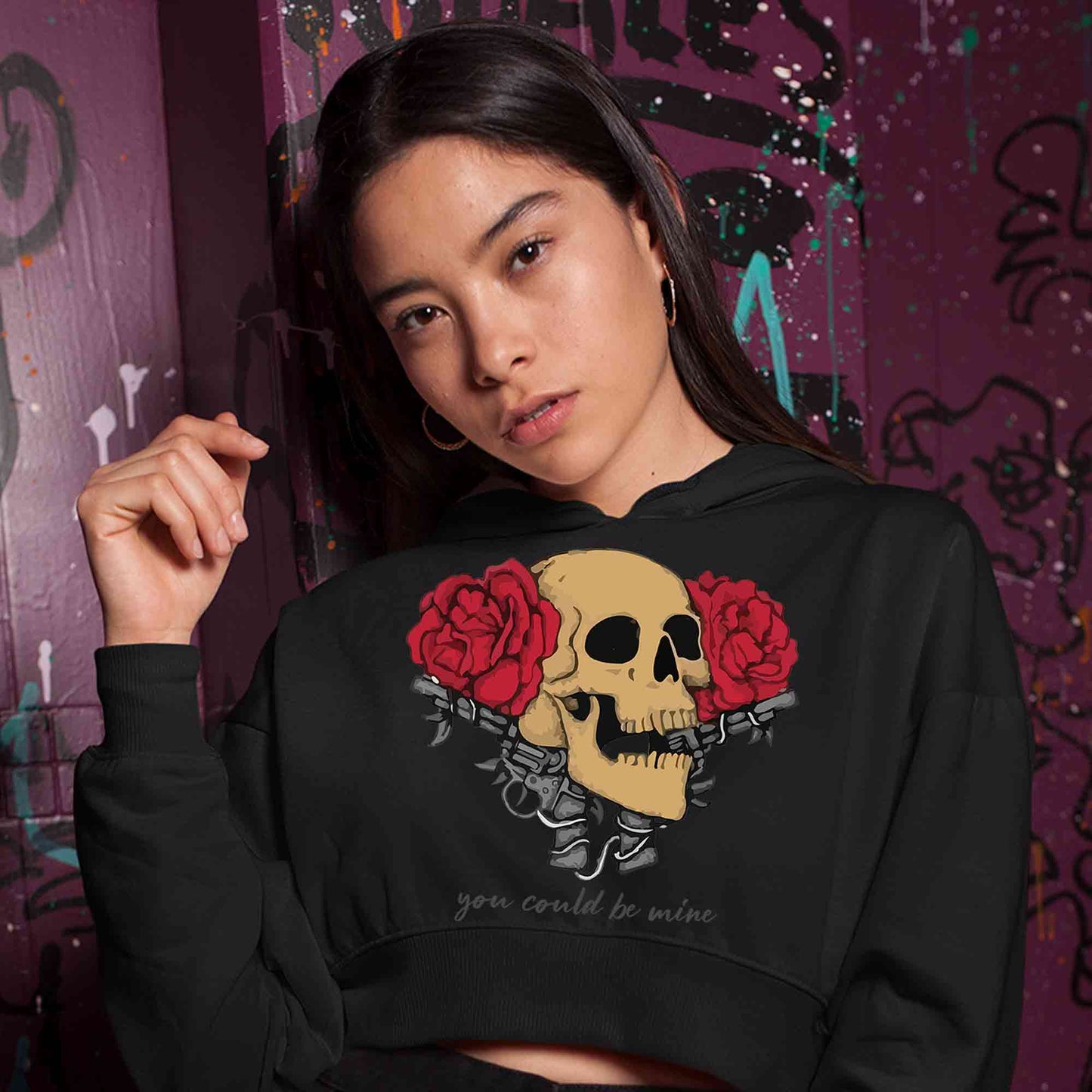 guns n' roses you could be mine crop hoodie hooded sweatshirt upper winterwear music band buy online india the banyan tee tbt men women girls boys unisex black