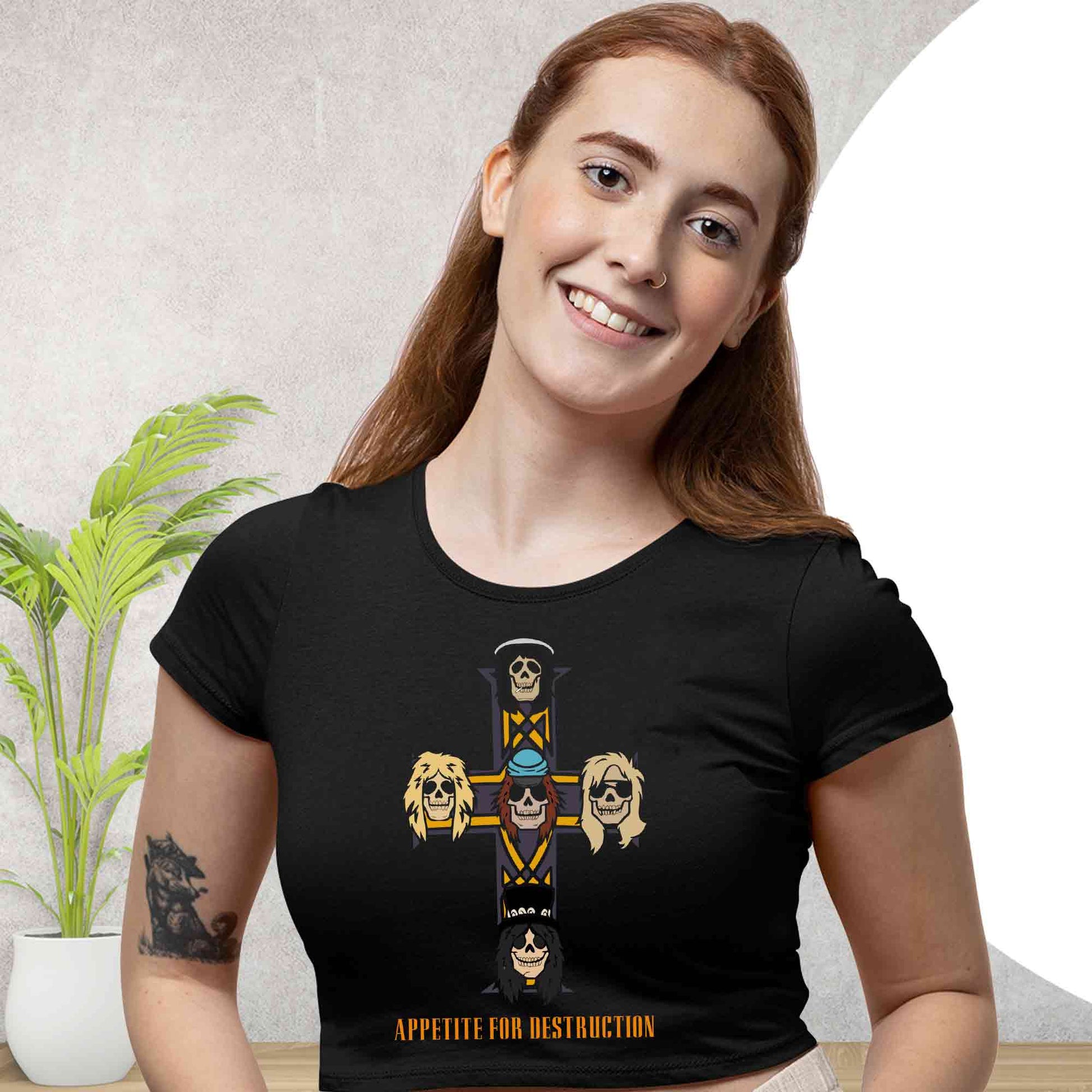 guns n' roses appetite for destruction crop top music band buy online india the banyan tee tbt men women girls boys unisex black