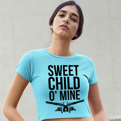guns n' roses sweet child o' mine crop top music band buy online india the banyan tee tbt men women girls boys unisex Sky Blue